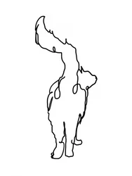 Desenho a linha do Gato Curioso