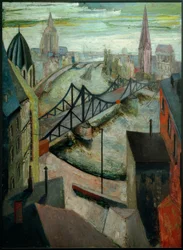 A ponte de ferro em Frankfurt am Main