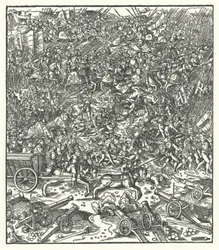 Batalha de Guinegate, França, 7 de Agosto de 1479 (gravura)