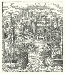 Frederico III, Santo Imperador Romano, chegando a Roma com a sua noiva, Eleanor de Portugal