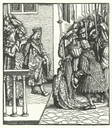 Margaret da Áustria, filha do Arquiduque Maximiliano da Áustria, entregue à guarda do Rei Luís XI da França