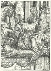 Maximiliano I, Santo Imperador Romano, e sua esposa Maria de Borgonha (gravura)