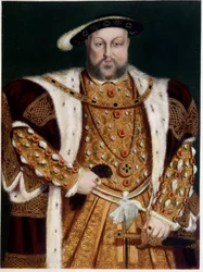 Retrato de Henrique VIII - de A.P. Holbein, v. 1543.