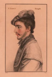 Sir Nicholas Poyntz (c.1528-1556), cortesão inglês.,1812 (gravura)