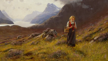 Tricotar Dairymaid (óleo sobre tela)