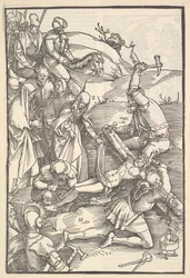Cristo pregado na cruz, verso: Cristo pregado na cruz, de Speculum Passionis Dom ..., 1507.