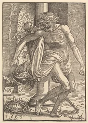 Cristo com os instrumentos de tortura apoiados por um anjinho, 1517.