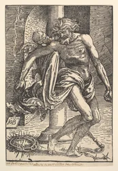 Cristo com os instrumentos de tortura apoiados por um anjinho, 1517.