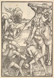O Levantamento da Cruz, verso: O Levantamento da Cruz, de Speculum Passionis Domini ..., 1507.