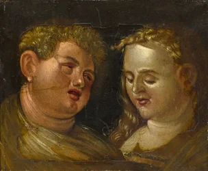 Cabeça masculina e feminina, meados do século XVI