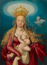 A Virgem como rainha do céu amamentando o menino Cristo