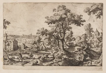 Placa 17, de Paisagens com cenas do Antigo e do Novo Testamento e Metamorfoses de Ovídio