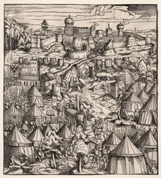Der Weisskunig O rei branco: o cerco de Pádua, 1512-1515.