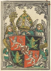 O brasão de Wigeleus von Fröschel, bispo de Passau