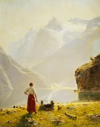 Um dia de verão em um fiorde norueguês