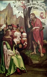 São João Batista Pregando Antes de Herodes, do Tríptico de São João, 1514 (têmpera no painel)