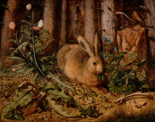 Uma lebre na floresta, c. 1585 (óleo no painel)