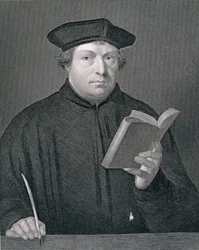 Martinho Lutero (1483-1546), gravado por W. Holl, de &39;World Religion&39;, publicado por A. Fullarton und Co.