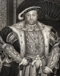 Retrato do rei Henrique VIII (1491-1547) de &39;British Retratos Lodge&39;, 1823