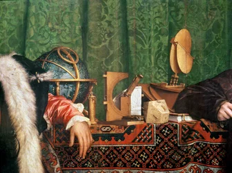 Os embaixadores, detalhe dos instrumentos astronômicos, 1533 óleo no detalhe do painel de 4147