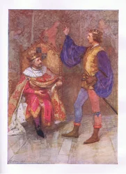 E eu vou morrer cem mil mortes antes de quebrar o menor pacote deste voto (Rei Henrique IV), de Obras Completas de Shakespeare publicado por George Harrap & Co Ltd, década de 1920