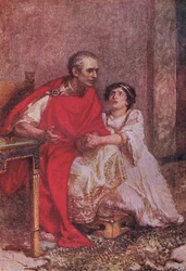 Os cobardes morrem muitas vezes antes da sua morte: Os valentes só provam a morte uma vez (Júlio César), de As obras completas de Shakespeare, publicadas por George Harrap & Co Ltd, anos 1920