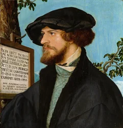Retrato de Bonifacius Amerbach, 1519 (óleo sobre madeira de pinho)