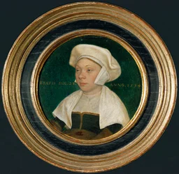 A mulher de um cortesão do rei Henrique VIII (pintura sobre madeira)