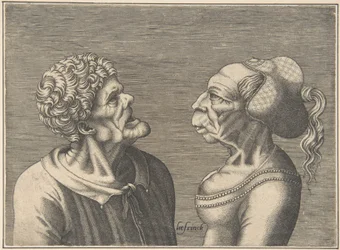 Duas cabeças grotescas, 1538-73.