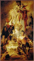 Cena de sacrifício ... (pintura sobre tela)