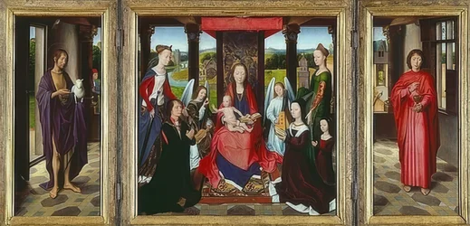 Virgem e Criança com Santos (O Tríptico de Donne). Por volta de 1478