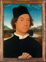 Retrato de um homem desconhecido, com paisagem (ofegante)