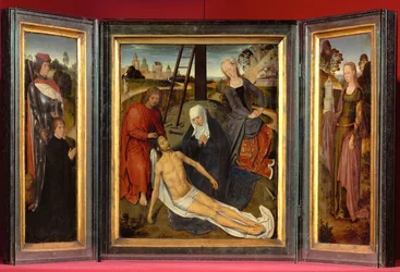 Tríptico de Adriaan Reins, um irmão do Hospital de Sint-Jans (ofegante)