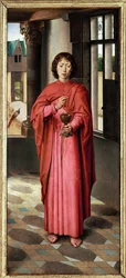 Tríptico de John Donne: persiana direita, São João Evangelista, nome-santo de Sir John Donne (óleo sobre carvalho)