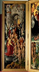 Tríptico com o Juízo Final, painel esquerdo: Receção dos Justos no Céu (tríptico sobre painel)