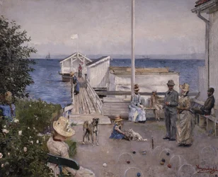 O cais em Åsgårdstrand (óleo sobre tela)