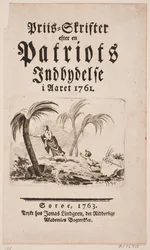 Página de título com vinheta para "Prêmio-Skrifter após o convite de um patriota no ano de 1761"