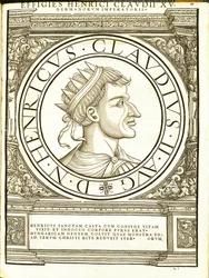 Henry 2 cortes, dos imperadores romanos de leste e oeste mais verdadeiras imagens de moedas antigas, gravura por Rudolph Wyssenbach, impressos por Andreas Gessner Z