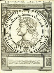 Henry 1 passarinheiro, do comandante geral dos Roman Leste e Oeste mais verdadeiras imagens de moedas antigas, gravura por Rudolph Wyssenbach, impressa por Andreas Gessner Z