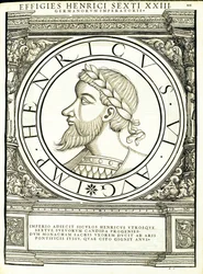 Henry, 6, a partir dos imperadores romanos de leste e oeste mais verdadeiras imagens de moedas antigas, gravura por Rudolph Wyssenbach, impressa por Andreas Gessner, Zurique, 1