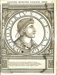 Tudo, desde o general comandante das Roman Leste e Oeste mais verdadeiras imagens de moedas antigas, gravura por Rudolph Wyssenbach, impressa por Andreas Gessner, Zurique, 15