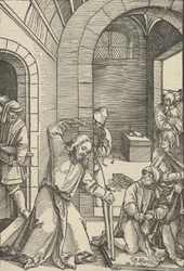 Cristo Purificando o Templo, do Espelho da Paixão de Nosso Senhor Jesus Cristo, 1507