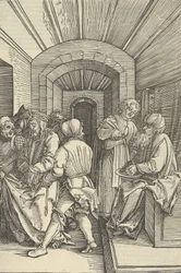 Pilatos lavando as mãos, do Espelho da Paixão de Nosso Senhor Jesus Cristo, 1507
