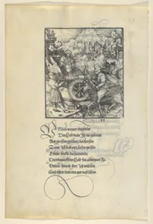 Unfalo Colocando em Perigo Theuerdanck Enquanto Dispara um Canhão, de Theuerdanck, 1517.