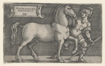 Alexandre, o Grande Bucéfalo Principal, c.1531-1550 (gravura)