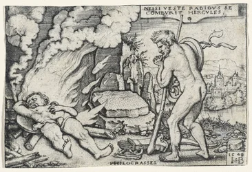 Morte de Hércules, 1548 (gravura sobre papel colocado sobre papelão)