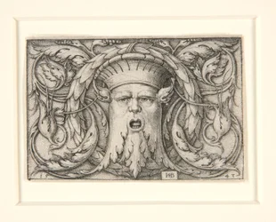 Painel com Mascaron (ornamento com máscara)