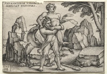 Os trabalhos de Hércules: Hércules esmagando Anteu, 1545.