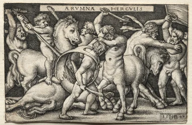 Os trabalhos de Hércules: Hércules derrotando os centauros, 1542.