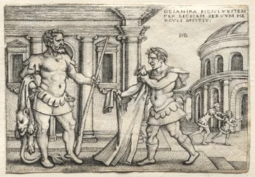 Hércules a receber a veste embebida no sangue de Nessus
